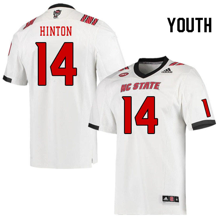 Youth #14 Rente Hinton North Carolina State Wolfpacks College Football Jerseys Stitched-White